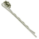 Pince pour cheveux 55x2mm avec ornamente Ø10,5mm avec 6 strass PP18