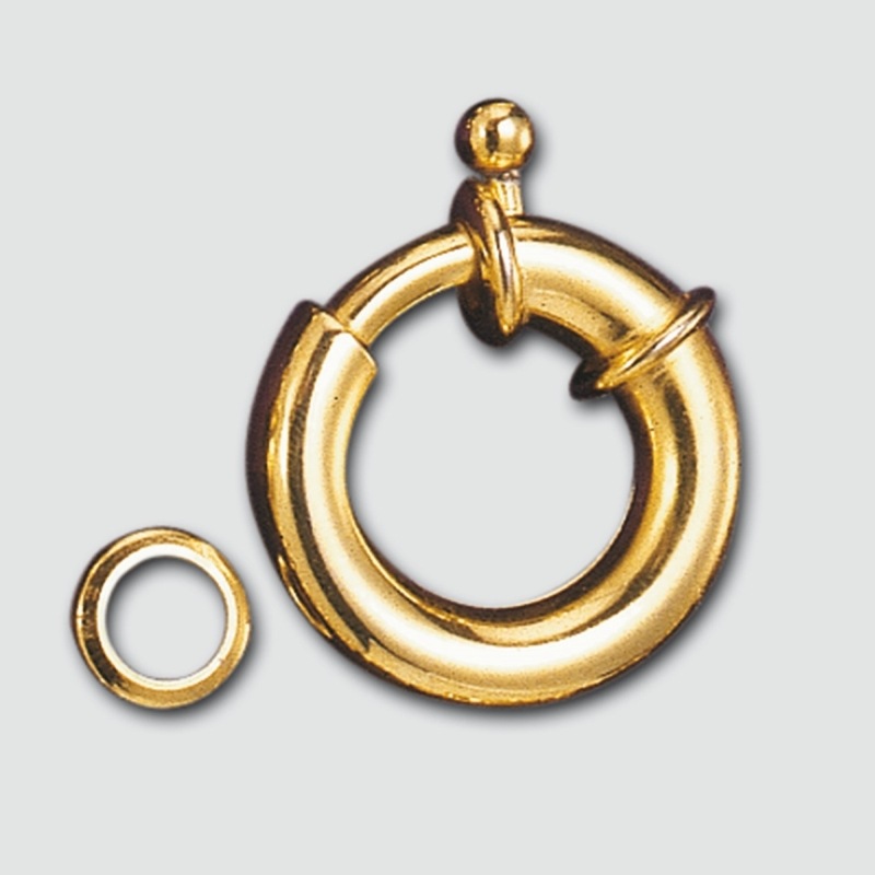 Spring ring clasp Ø 18mm + block ring