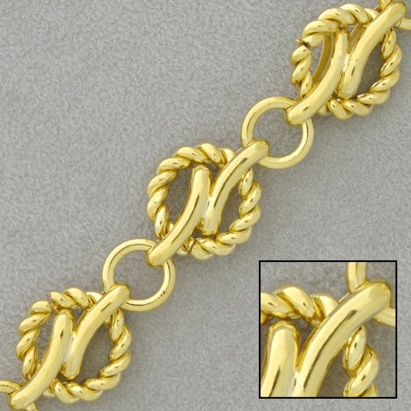 Cadena de latón eslabones grandes ancho 14,2mm