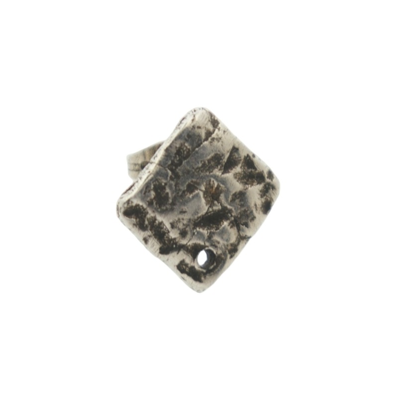 Clou d'oreille losange 15x15mm avec trou