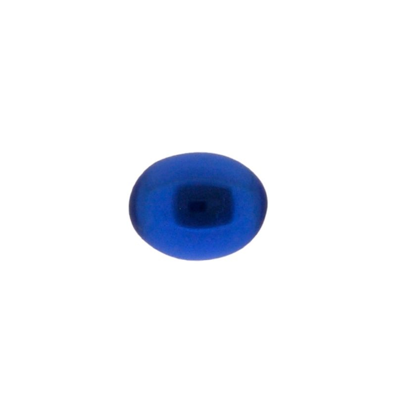 Piedra cabuchón oval 8x10mm base plana color zafiro