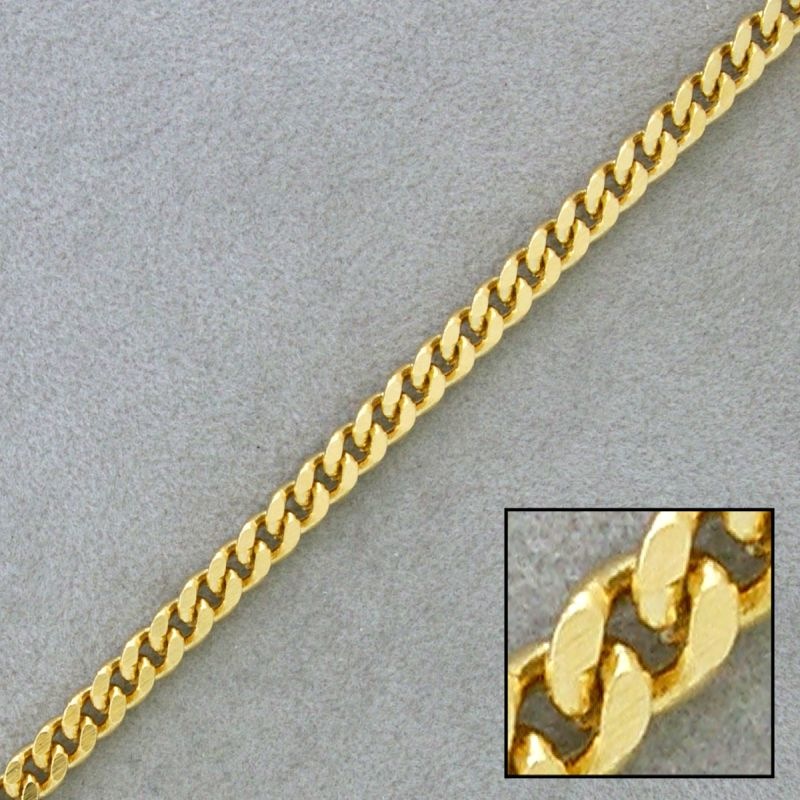 Flat curb brass chain width 4mm