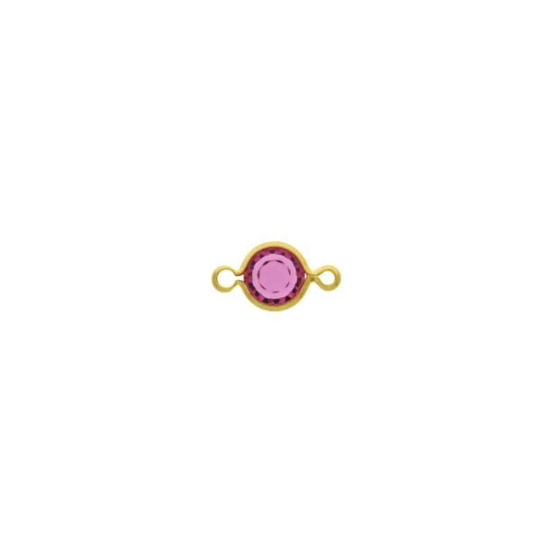 Entrepieza con strass Ø 6mm color rosa