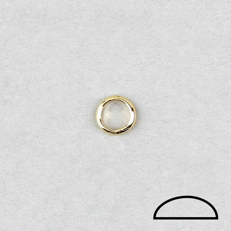 Anilla redonda Ø 7,6x1,6mm abierta. Hilo 1/2 caña