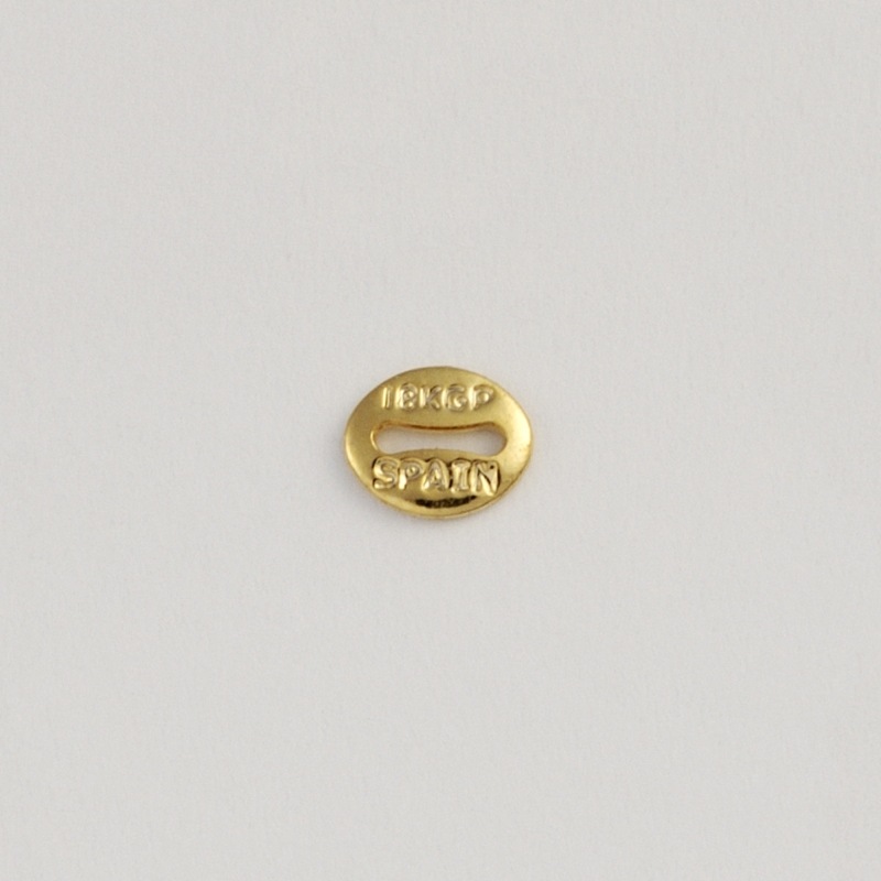 Plaque engraved 18KGP SPAIN" 4x6mm"