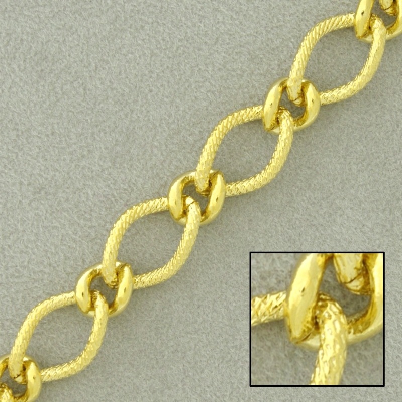 Figaro brass chain width 9,4mm