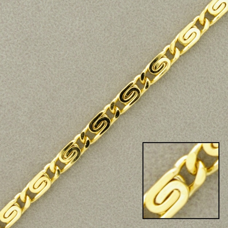 Snail brass chain width 4mm