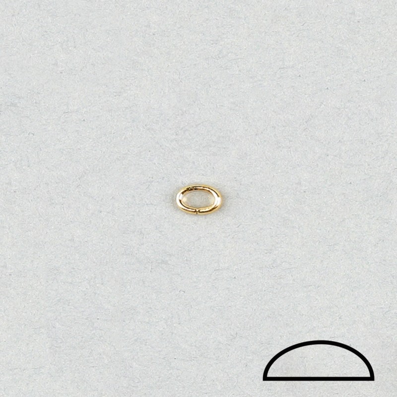 Anilla ovalada 5x3,5xØ 1,2mm abierta. Hilo de 1/2 caña.