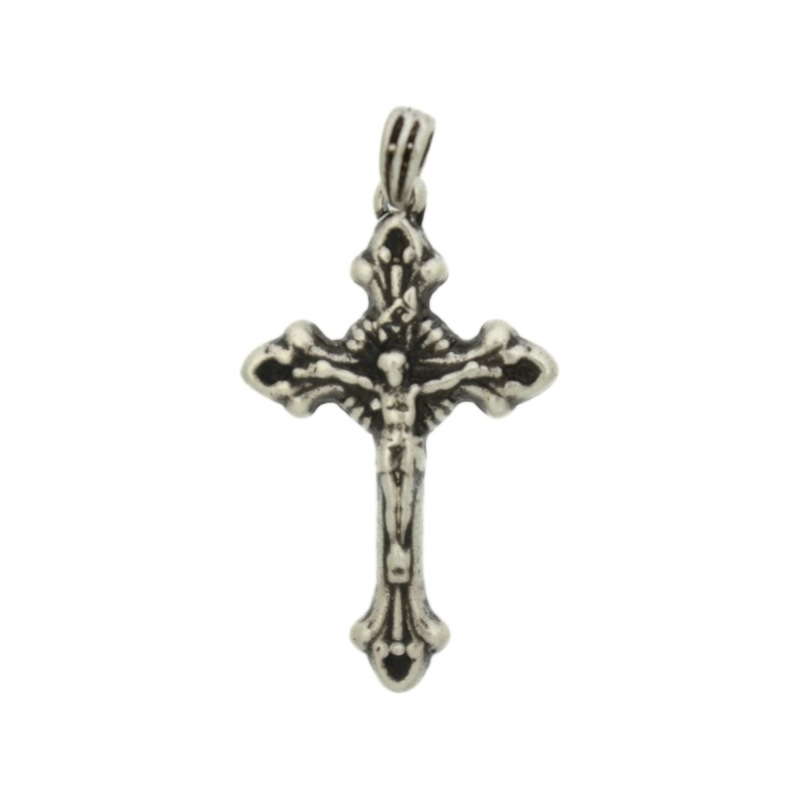 Colgante cruz Cristo 36x20mm con portacolgante