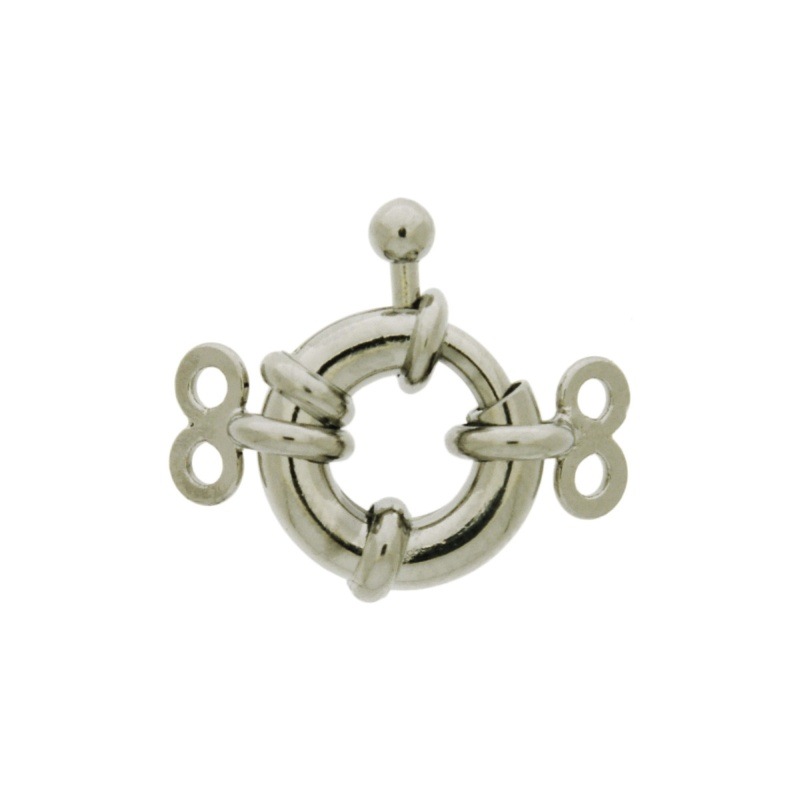 Spring ring clasp Ø 12mm + 2 ends with 2 strands