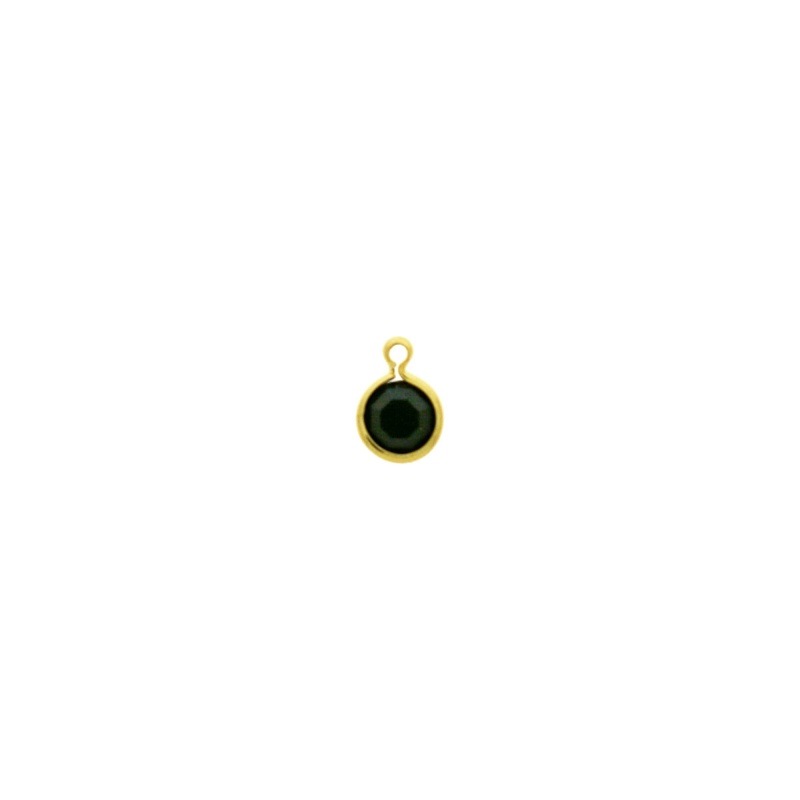 Round strass setting Ø6mm with ring. Jet colour.