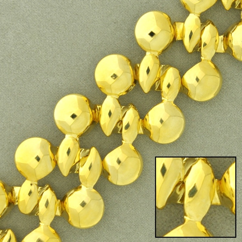 Brass chain width 22mm. Brass sheet link.