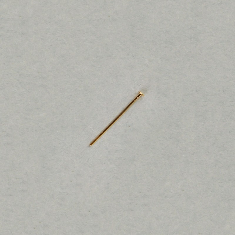 Brass headpin 17mm. Wire Ø 0,5mm. Flat head Ø 1,75mm.