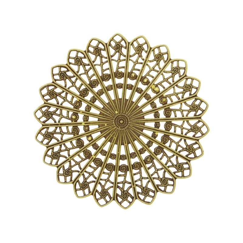 Round filigree metal component Ø 45mm