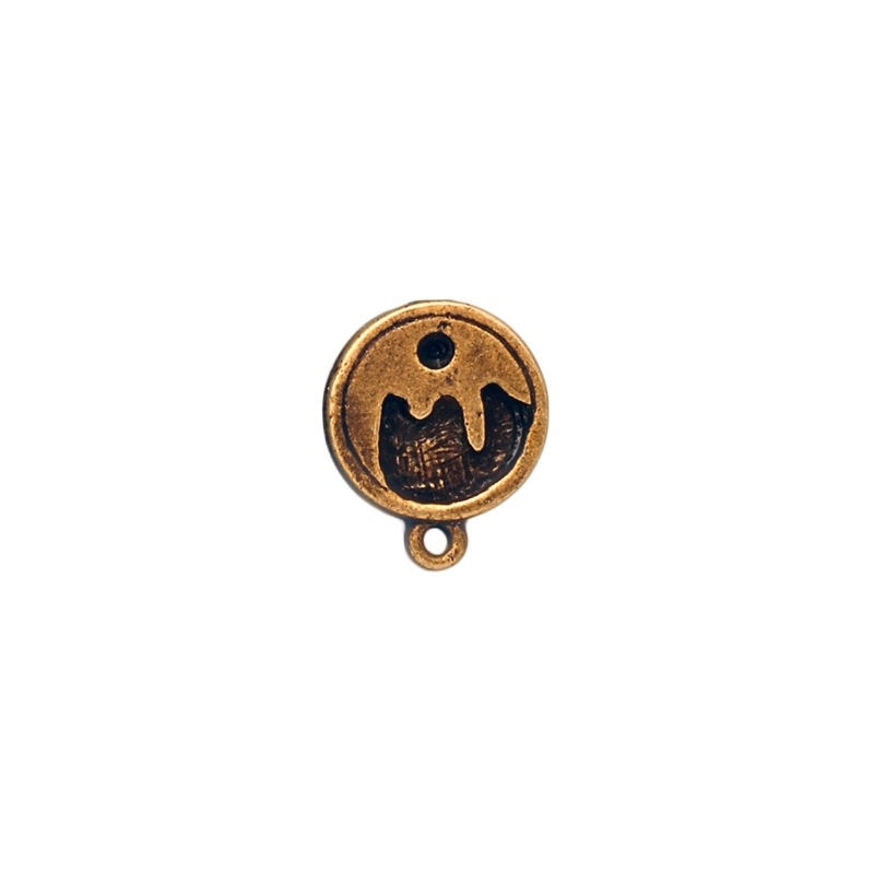 Round ear stud bear Ø 13mm to PP13 strass with loop