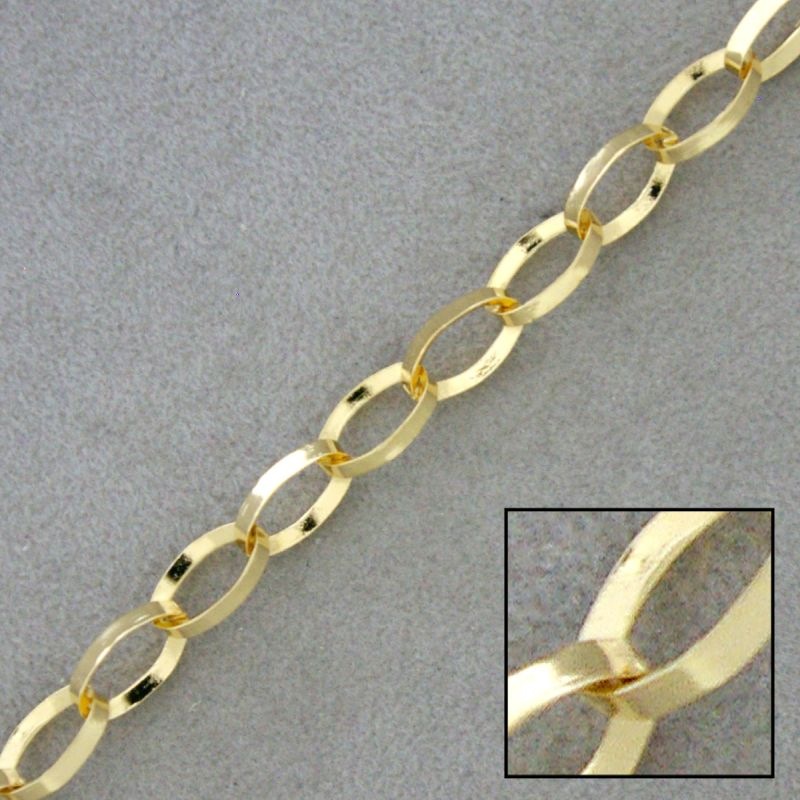 Cadena de latón forzada ancho 5,9mm HILO TRIANGULAR