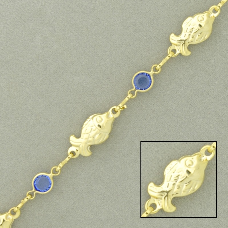 Bead brass chain width 6mm