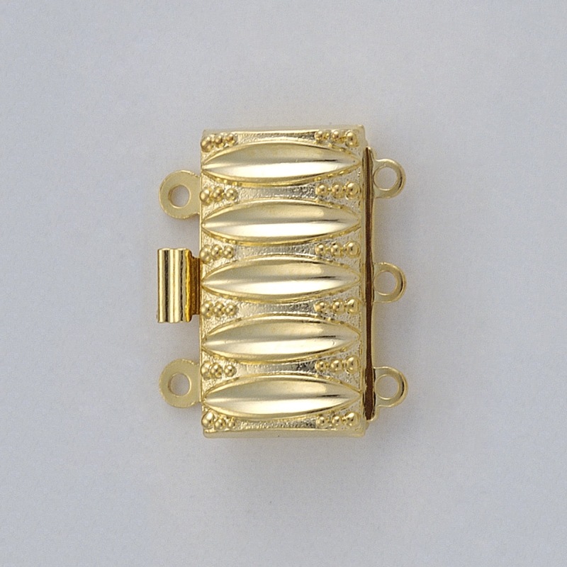 Necklace clasp 19x16mm 3 strands
