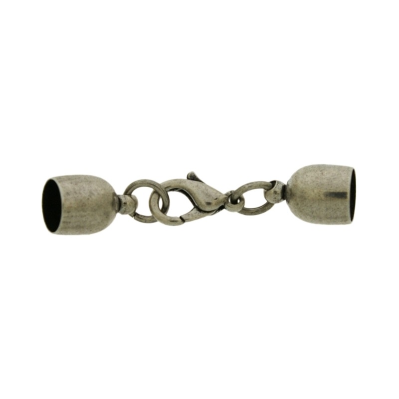 Cierre mosquetón 12mm + 2 terminales para cordón de Ø 6mm