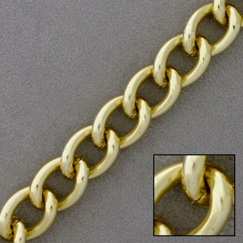 Gold plated aluminium  chain width 11,5mm