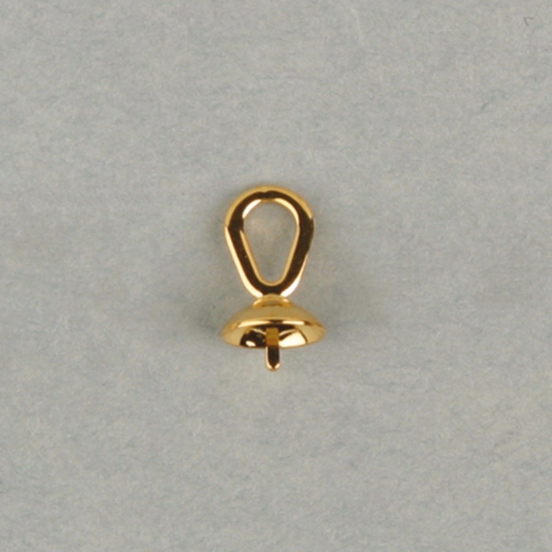 Campanillo con casquilla Ø6mm para perla redonda de 8 y 9mm