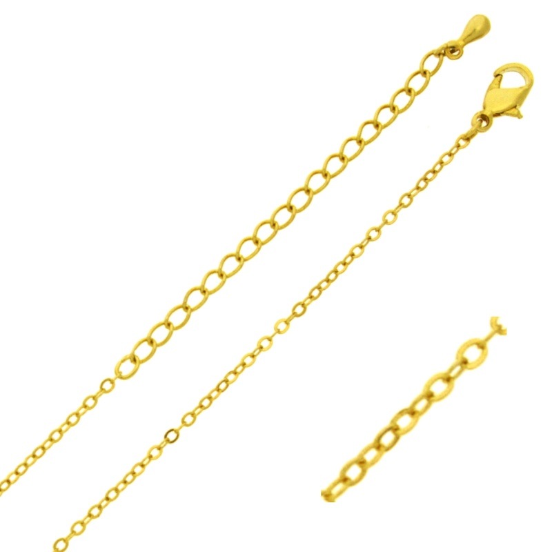 Choker necklace 47 cms adjustable. Brass chain width 1,6mm.