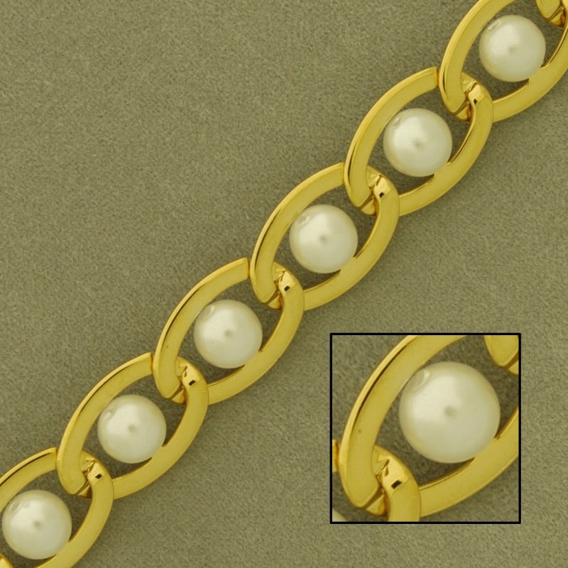 Bead brass chain width 10mm