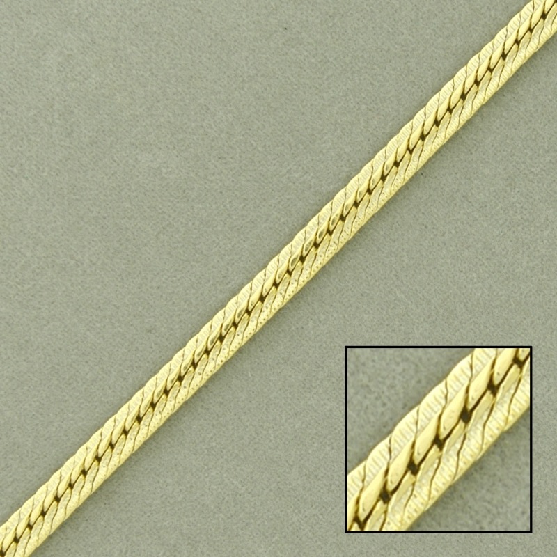 Cadena de latón barbada laminada ancho 3,6mm