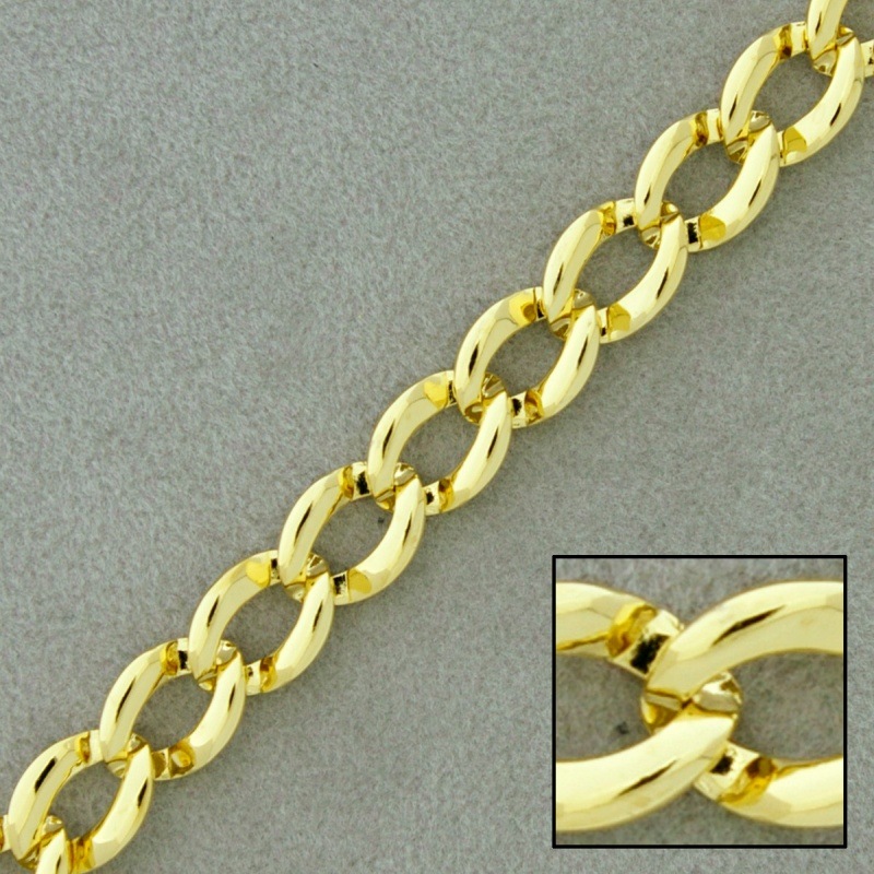 Brass chain width 7mm. Brass sheet link.