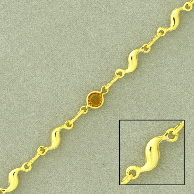Bead brass chain width 4,7mm