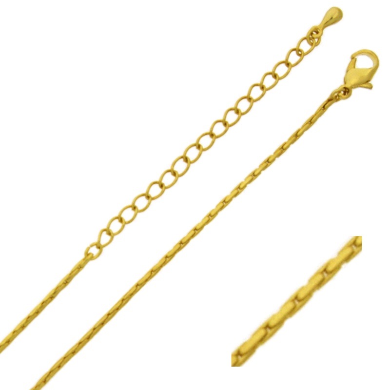Gargantilla longitud 47cms regulable. Cadena de latón ancho 1,3mm.