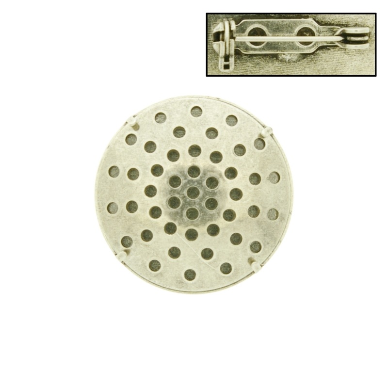 Brooch base with metal mesh Ø26mm