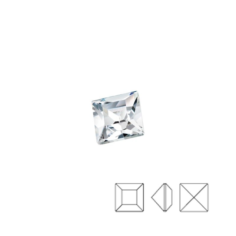 Strass chaton carré 10x10mm. Couleur Cristal.
