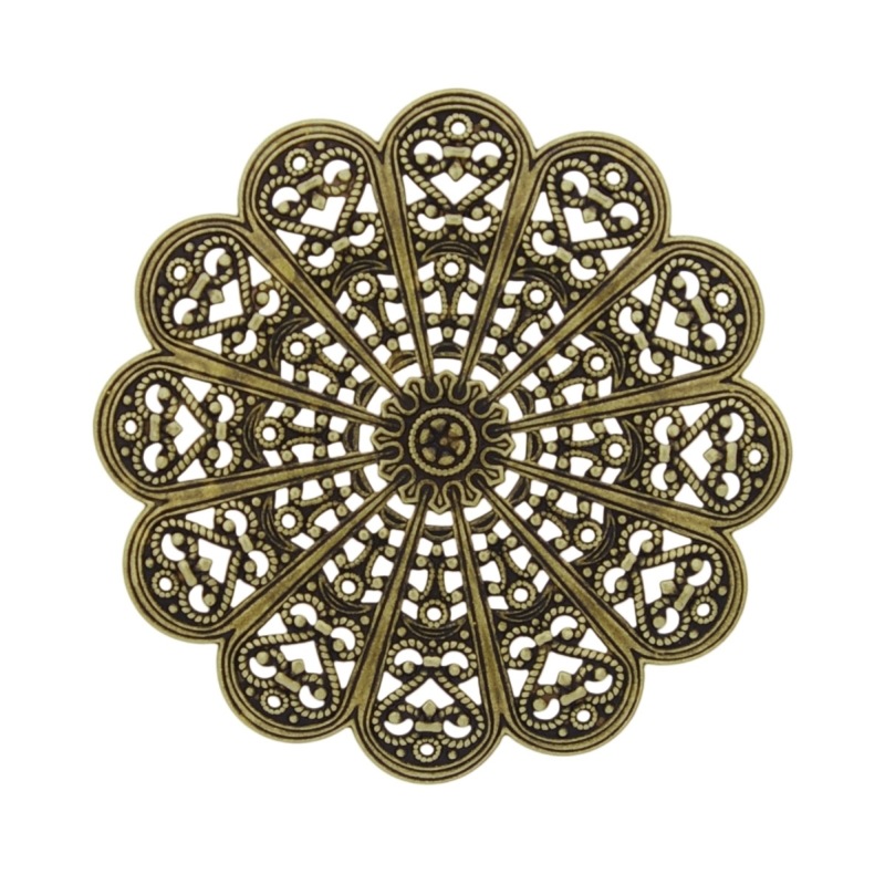 Round filigree metal component Ø 55mm