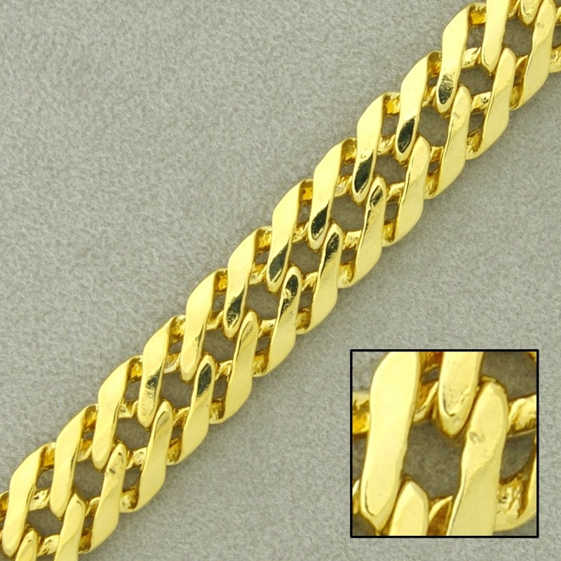 Flat brass chain width 10mm
