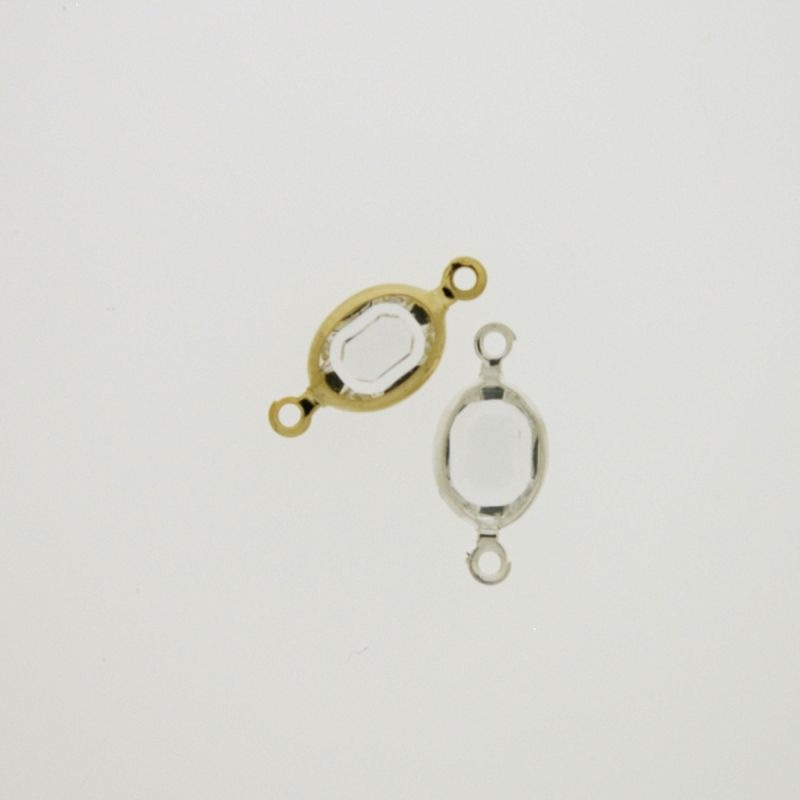 Intercalaire ovale 6x8mm couleur cristal. Longueur 16mm