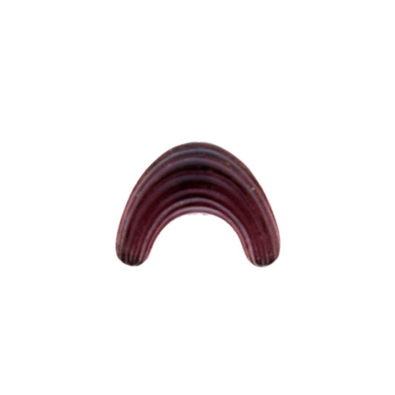 Piedra cabuchón forma arco 9x12mm base plana color amatista