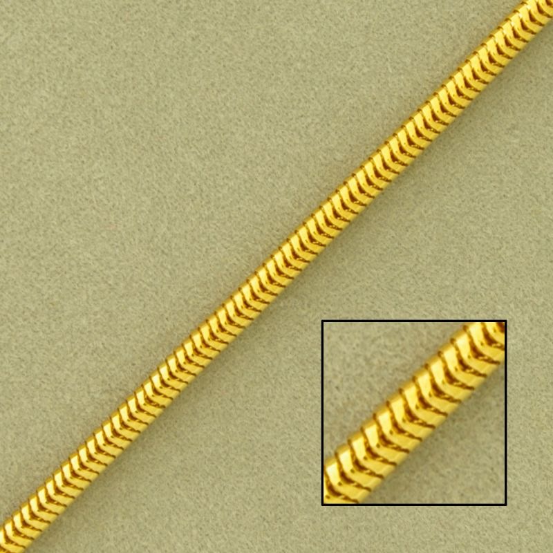 Cadena de latón serpiente hueca ancho 3,2mm