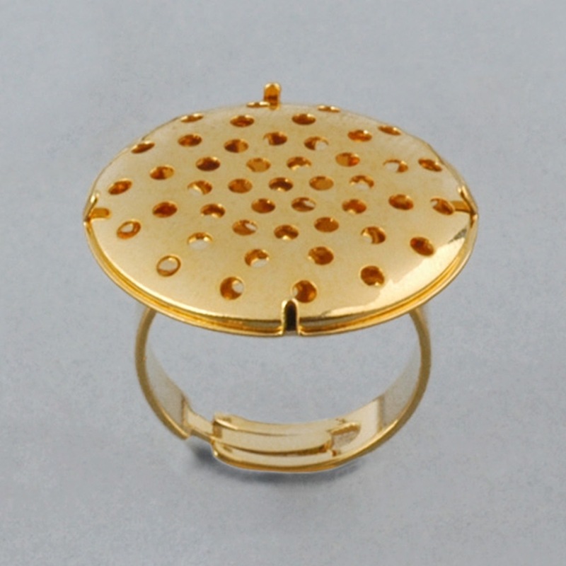 Adjustable ring with Ø 26mm flat base and metal mesh