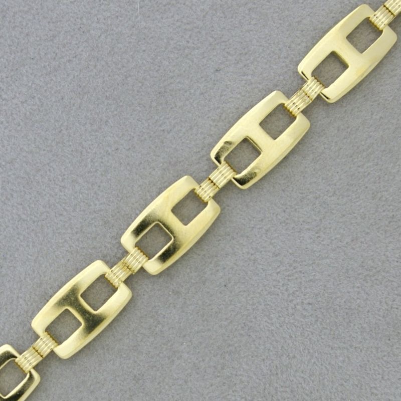 Puffed mariner brass chain width 8,4mm