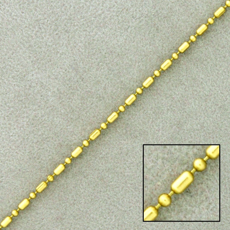 Cadena de latón programada (bola-tubito) ancho 1,5mm