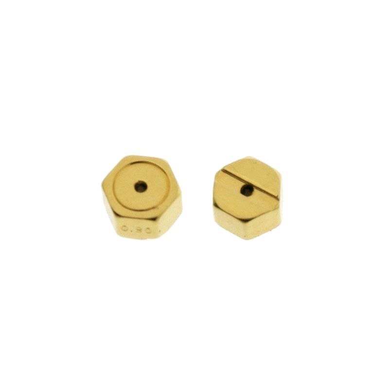 [118003100] Presión forma hexagonal dorada. VÁLIDA PARA ESPIGÓN DE Ø0,9mm.