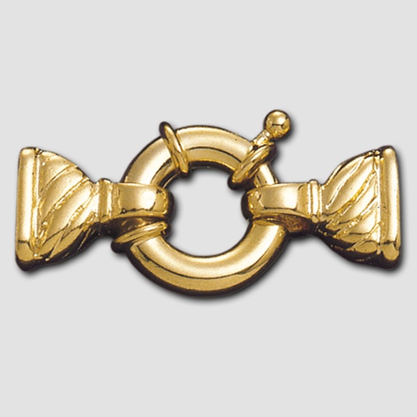 Fermoir bouée Ø18mm + 2 embouts pour perles Ø6-8mm (2-tours)