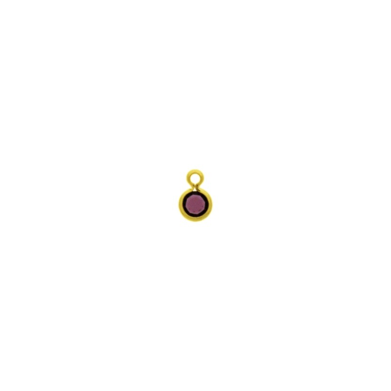 Round strass setting Ø4mm with ring. Amathyst colour.