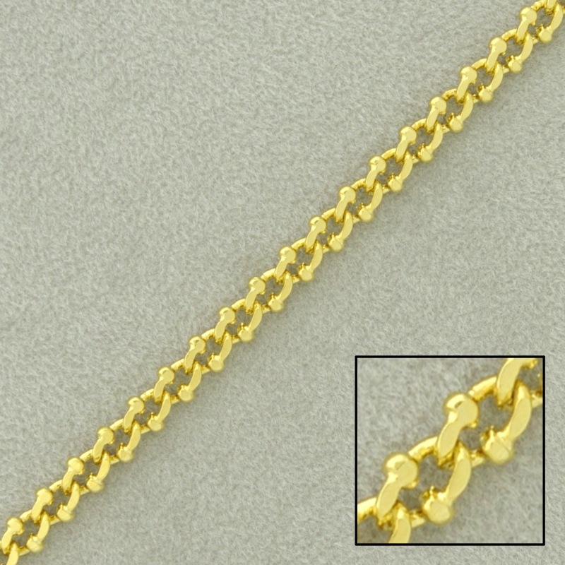 Cadena de latón barbada lapidada ancho 4mm