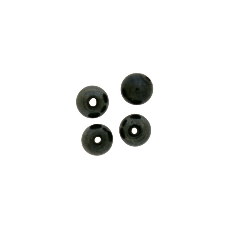 [445110600] Hematite colour glass ball Ø6mm. With two holes.