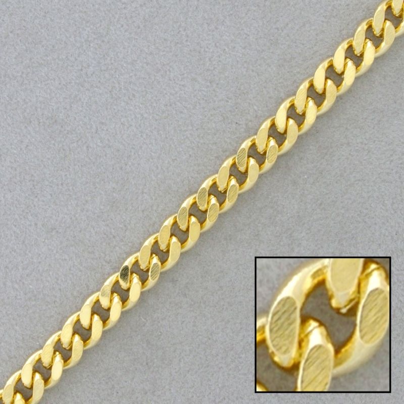 Flat curb brass chain width 5,6mm
