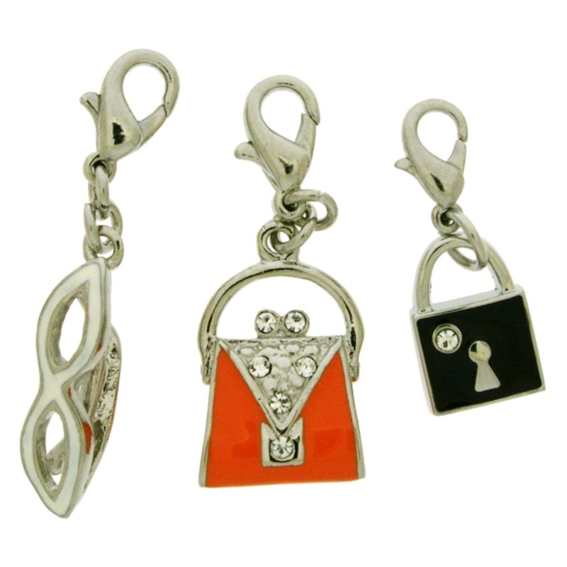 Pack 3 enamelled pendants (nickel free)