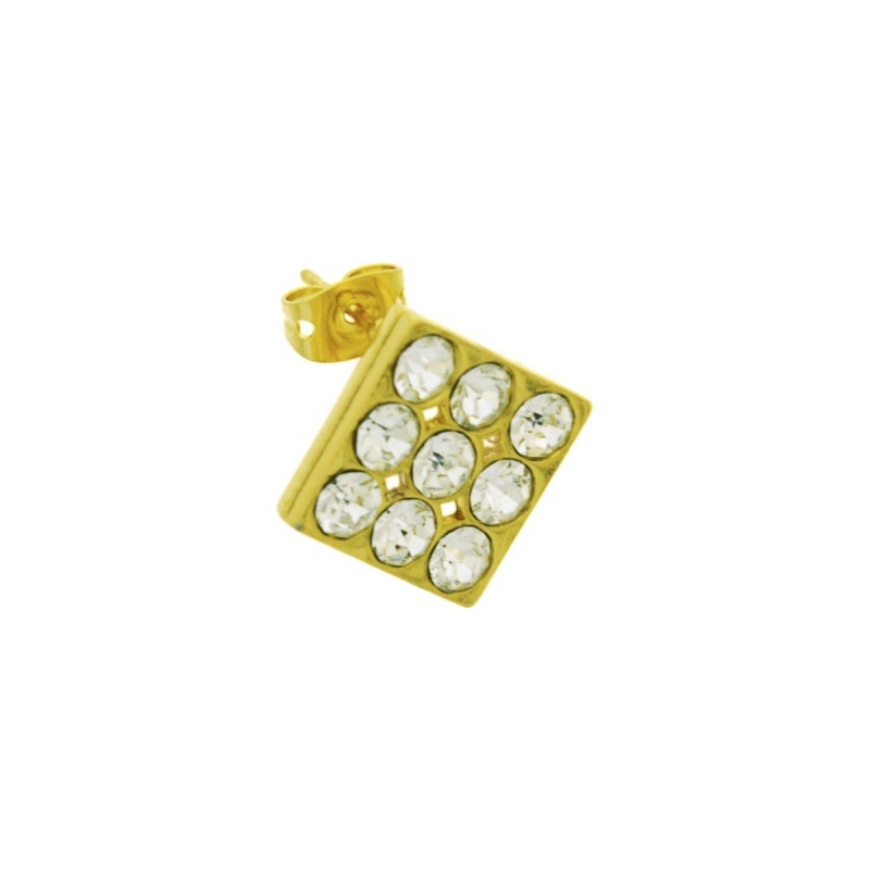Rhombus ear stud 17,3mm with 9 PP29 strass