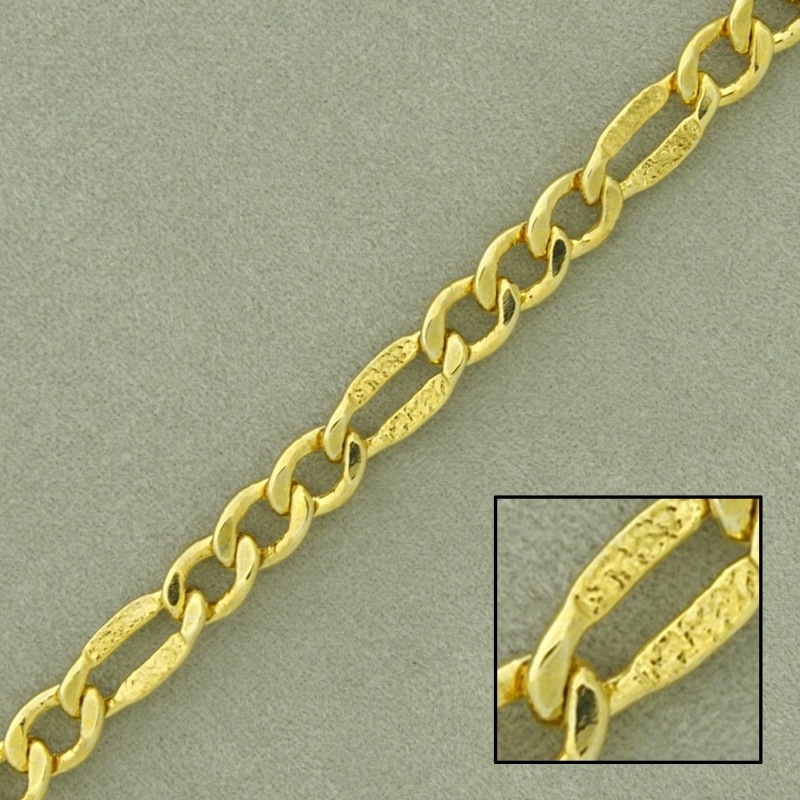 Figaro brass chain width 5,7mm
